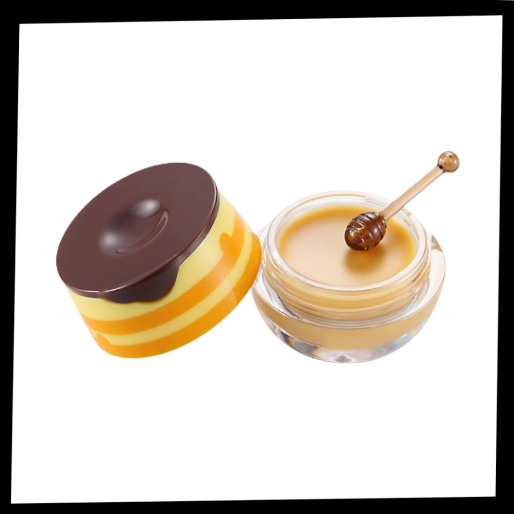 Baume hidratante ao mel de abelha da Kaou, frasco com textura cremosa e ingredientes naturais, ideal para hidratação da pele.