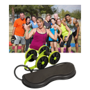 Roue abdominal Kazolen com bandas de resistência, ideal para exercícios de fortalecimento do core e abdominal.