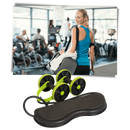 Roue abdominal com bandas de resistência Kazolen, equipamento de exercícios para fortalecimento do core e abdômen.