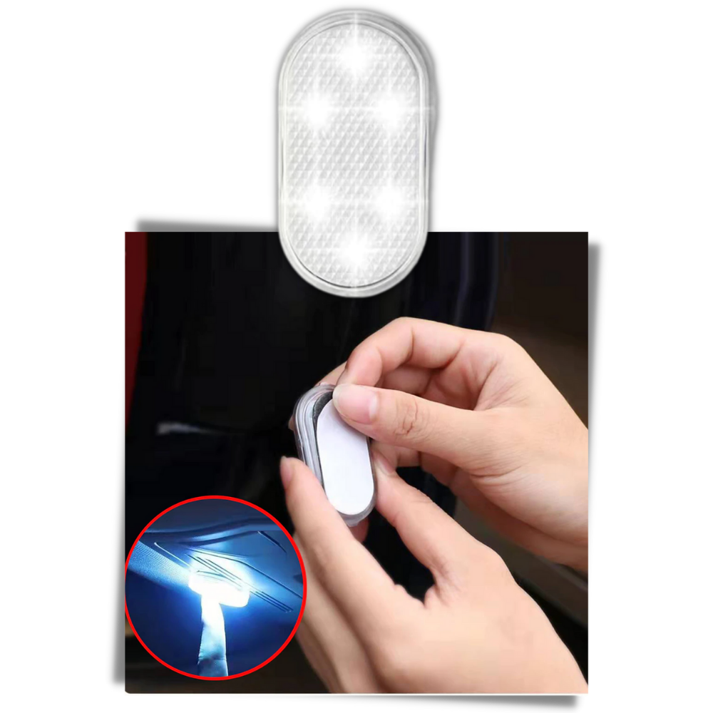 Luz LED sem fio com sensor para carro, peça de reposição automotiva da marca Kdqueery, em acabamento branco.
