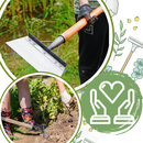 Pelle de jardinage Kehuo, outil compacto para limpeza e manutenção do jardim, com lâmina resistente e empunhadura ergonômica.