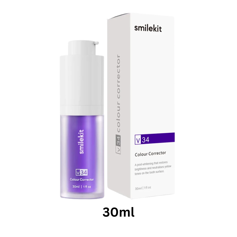 Dentifício violet éclaircissant da Kesler, produto para cuidados bucais com efeito clareador, apresentado em embalagem com tubo branco e roxo.