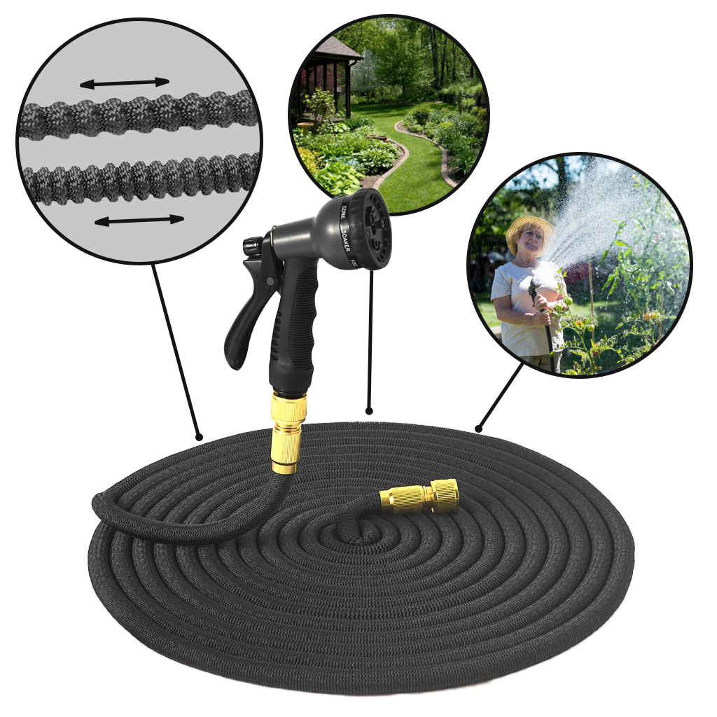 Tubo de jardim extensível Kettoya para irrigação, resistente e de alta qualidade, com conexão para irrigação eficiente.