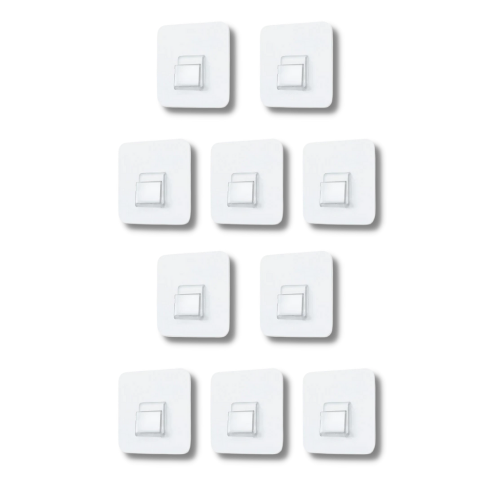 Conjunto de 10 ganchos adesivos de parede da Kexpery para organização, com 1,9 cm de diâmetro, ideal para armazenamento doméstico.