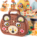 Casse-tête educativo Keyohome com tema de urso e kit de perfuração, peça de plástico colorido para crianças.