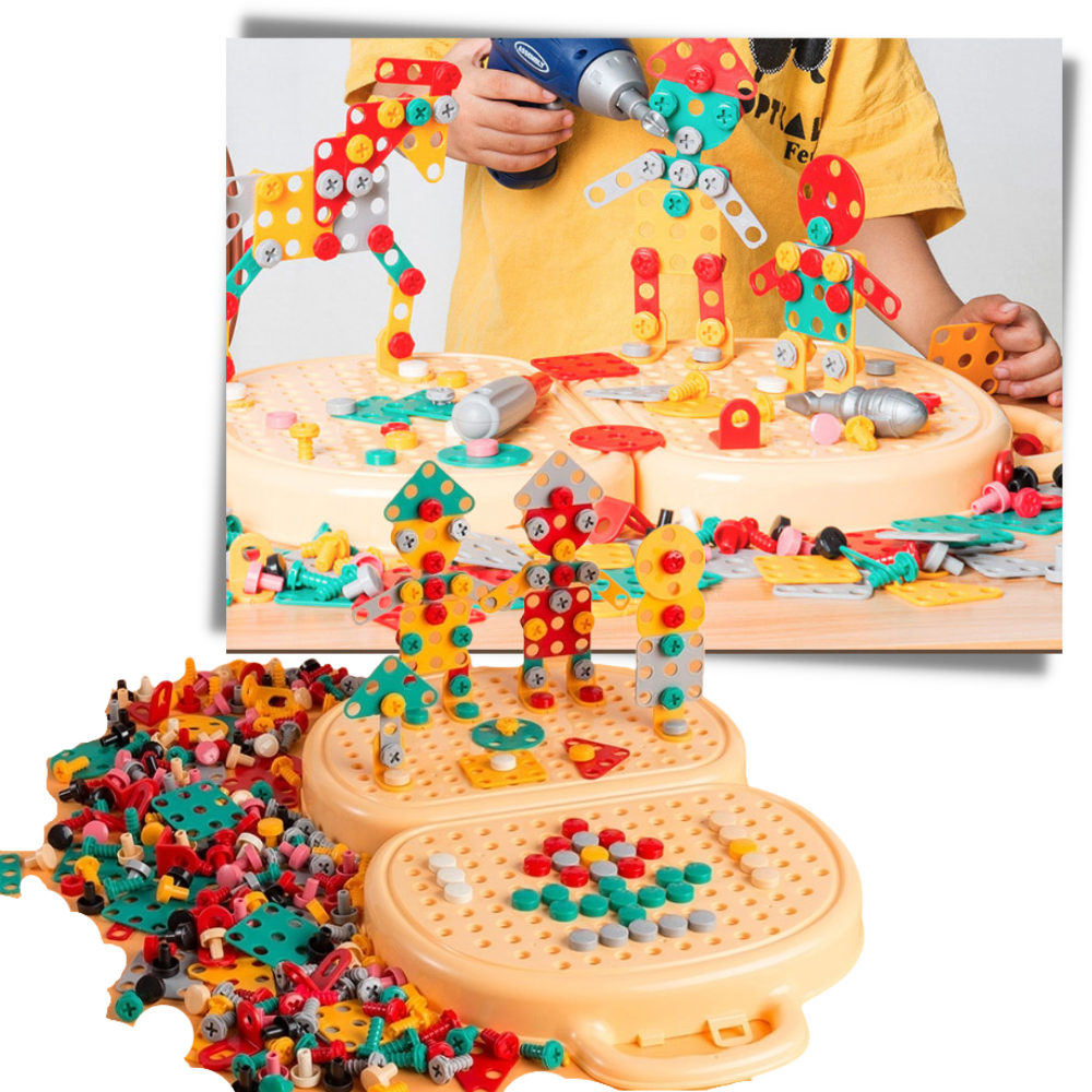 Casse-tête educativo Keyohome de ursos com kit de perfuração, peça de puzzle infantil para desenvolvimento e diversão.