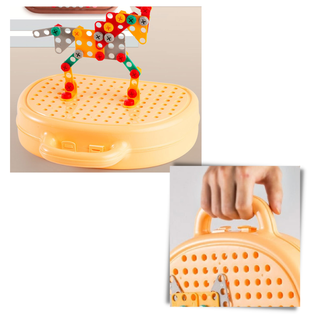 Casse-tête educativo Keyohome de ursos com kit de perfuração, peças coloridas para montar e aprender habilidades manuais.
