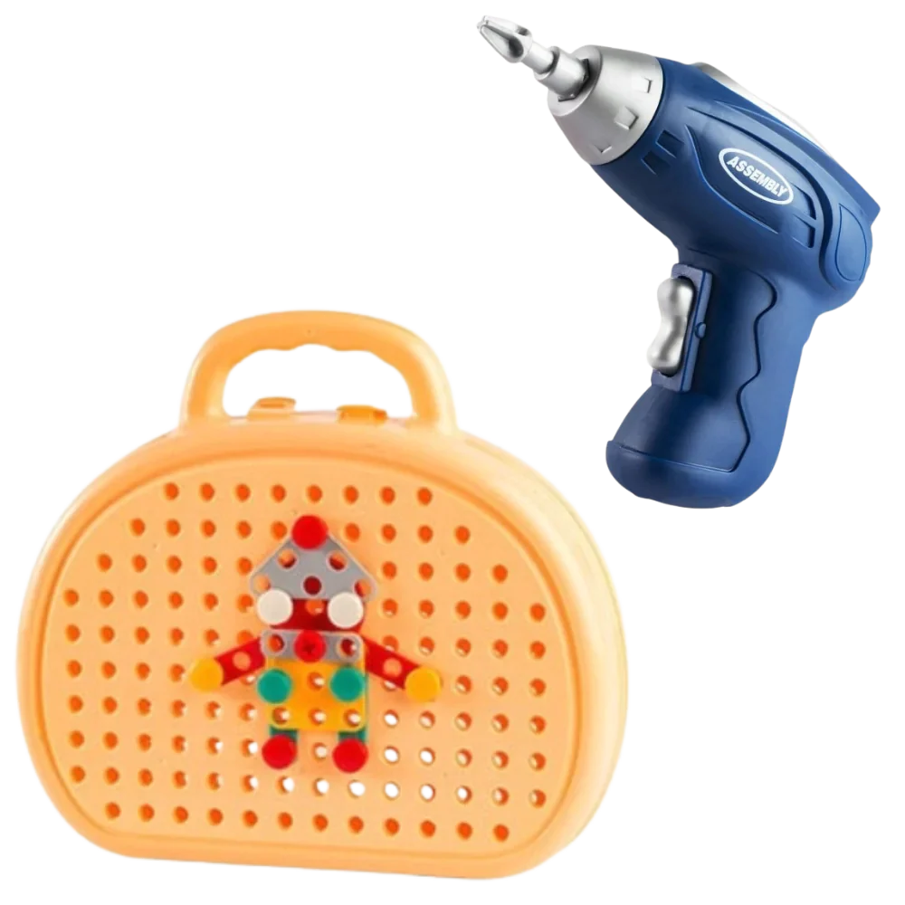 Casse-tête educativo Keyohome com tema de urso e kit de perfuração, peça de plástico colorido para montar e aprender.