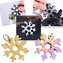 Tournevis e ferramenta multifuncional 18-em-1 da Kiapeise com design de floco de neve em aço inoxidável preto.