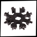 Ferramenta multifuncional 18 em 1 da Kiapeise, com design de floco de neve, para parafusos e fixadores, em aço inoxidável preto.