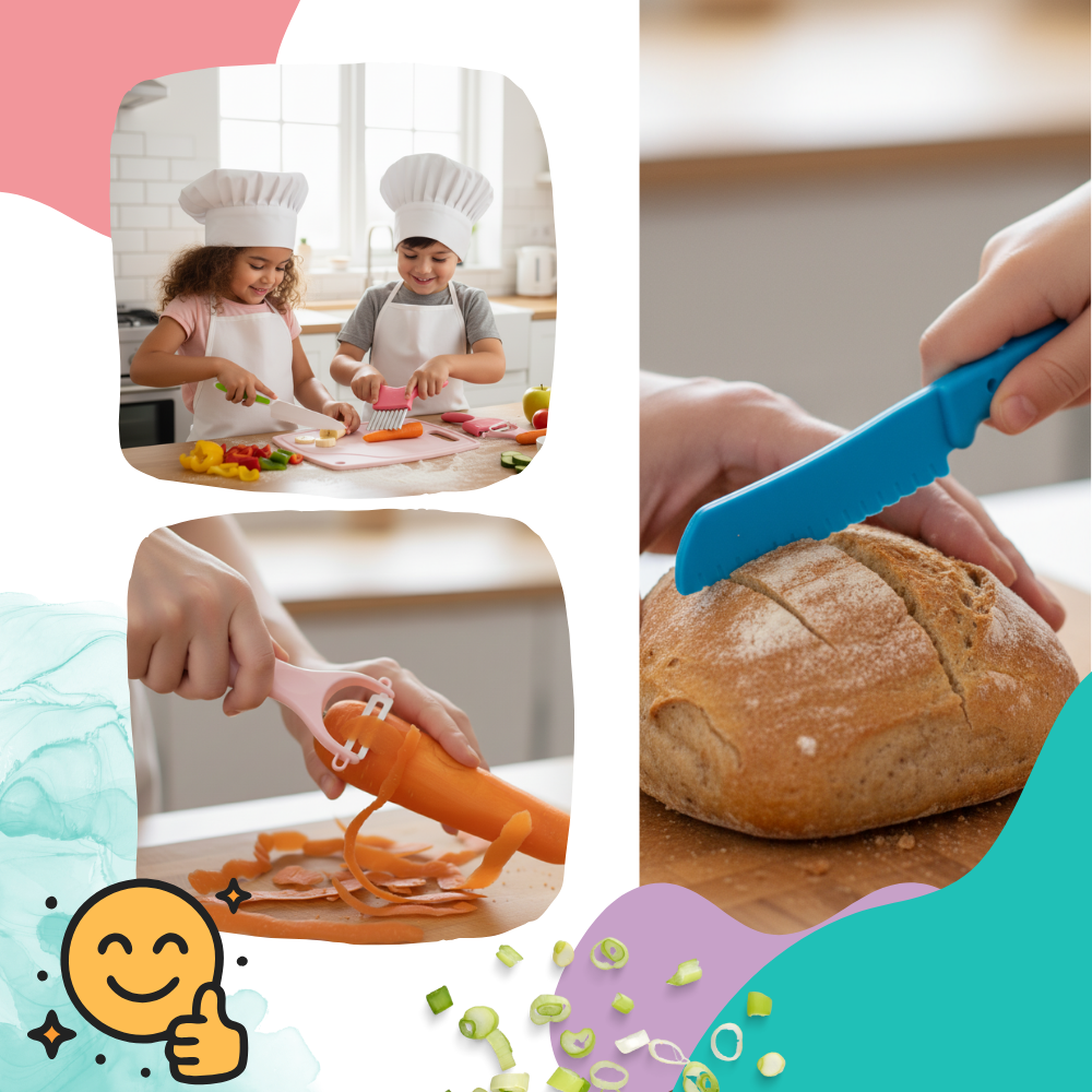 Conjunto de utensílios de cozinha para crianças da marca Fnyko, brinquedos de imitação para diversão infantil.