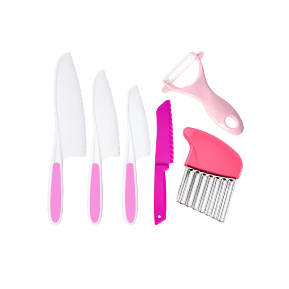 Conjunto de utensílios de cozinha para crianças da marca Fnyko, brinquedos de imitação com utensílios rosa para diversão infantil