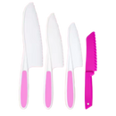 Conjunto de utensílios de cozinha para crianças da marca Fnyko, brinquedos de imitação com facas de plástico rosa para diversão segura