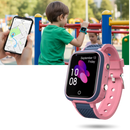 Relógio inteligente para crianças Techcomm, com tela colorida e pulseira de silicone, ideal para supervisão e comunicação infantil.