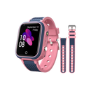 Relógio inteligente para crianças Techcomm com pulseira rosa, visor digital e funções de supervisão infantil.