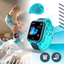 Relógio inteligente para crianças da Techcomm, com tela colorida e funções de supervisão, ideal para monitoramento infantil.