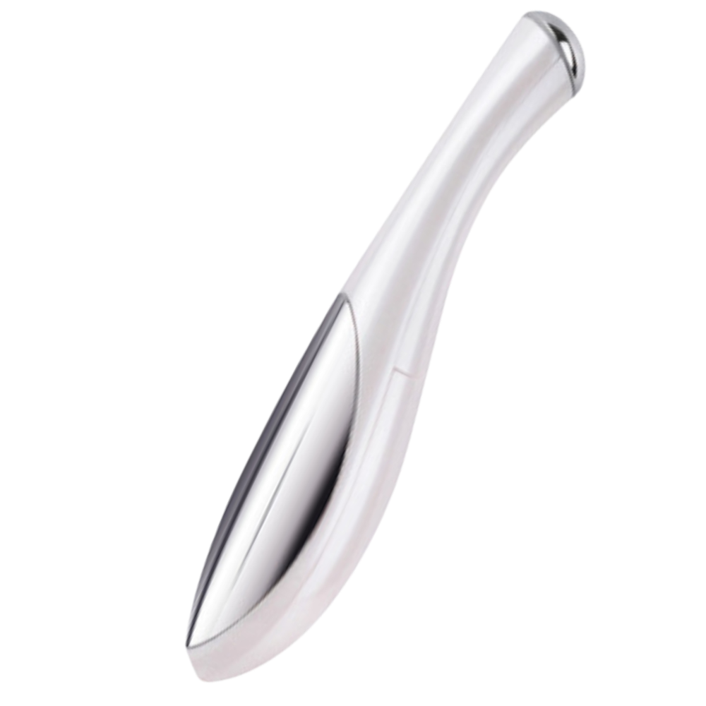 Masseur elétrico multifuncional Kikio para rosto, dispositivo branco de massagem e relaxamento facial.