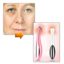 Massageador elétrico multifuncional Kikio para rosto, dispositivo de relaxamento e cuidados faciais em acabamento branco.