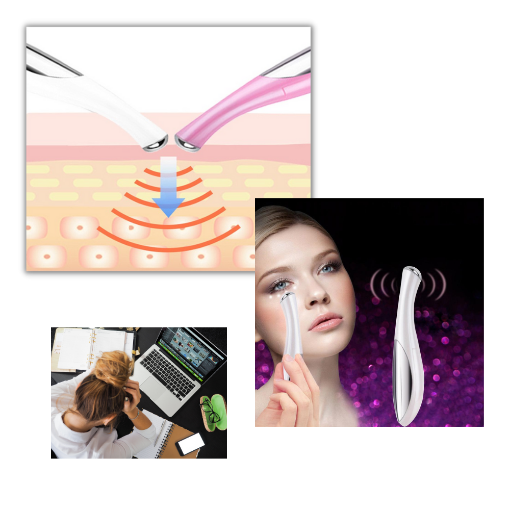 Masseur elétrico multifuncional Kikio para rosto, com design branco para massagem e relaxamento facial.