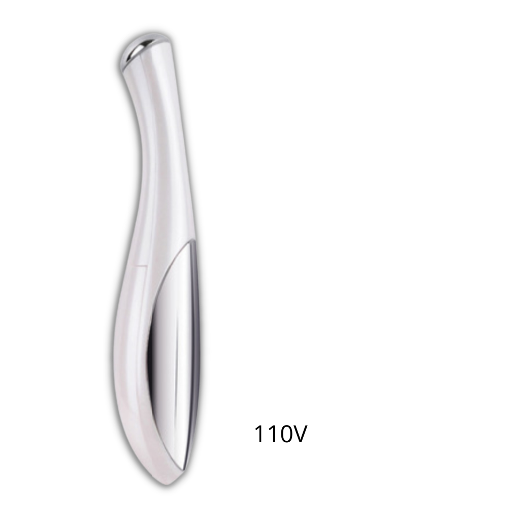 Masseur elétrico multifuncional para o rosto da Kikio, branco, usado para massagem facial e relaxamento.