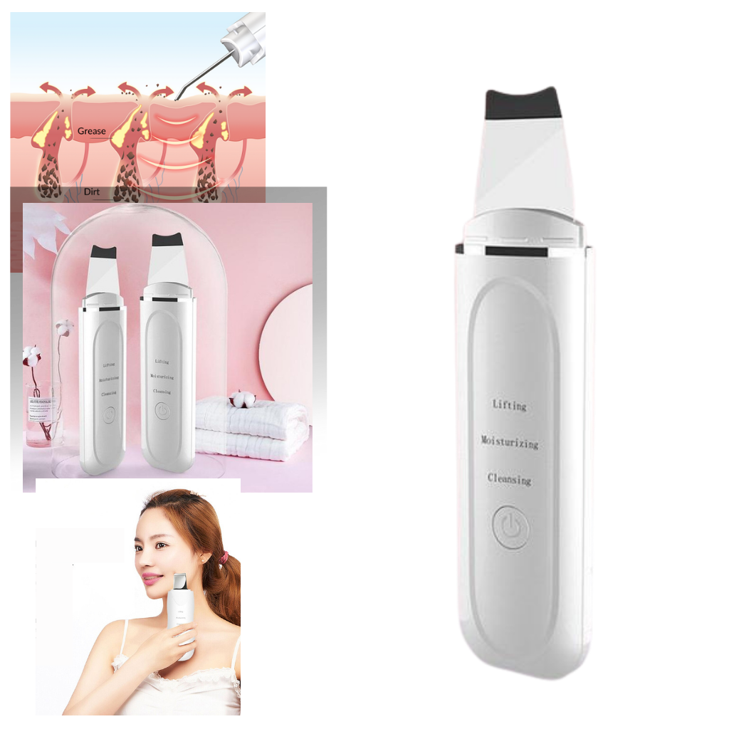 Spatula exfoliante ultrassônica para o rosto da marca Kinsei Beauty, usada na limpeza e renovação da pele facial.