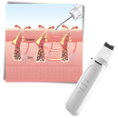 Espátula exfoliante ultrassônica para o rosto da marca Kinsei Beauty, usada para limpeza e cuidados faciais.