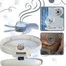 Ventilador portátil Kkmol de cor azul, com circulação de ar suave, ideal para aquecimento e climatização.