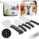 Afiador de facas 5 Star Super Deals, eletrodoméstico de cozinha, mostrando o aparelho e uma faca afiada.