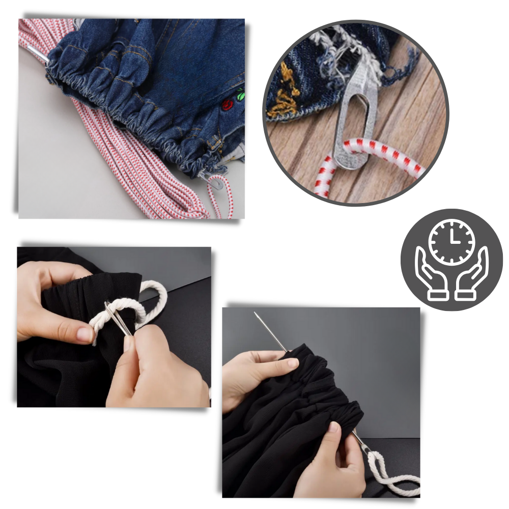 Enfileur fácil de cordão de ajuste para cintos, ferramenta de artesanato da marca Knitting Needles, para projetos de lazer criativos.