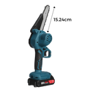 Mini tronçonneuse elétrica Konesky para uso externo, mostrada com lâmina e corpo compacto, ideal para poda e cortes leves.