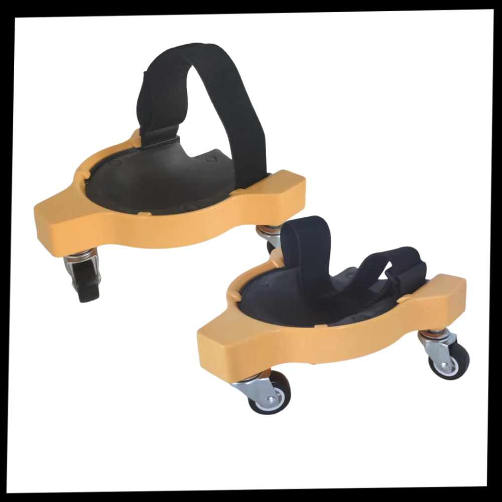 Par de genouillères vermelhas com rodas da marca Konesky, proteção e mobilidade para atividades esportivas ou recreativas.