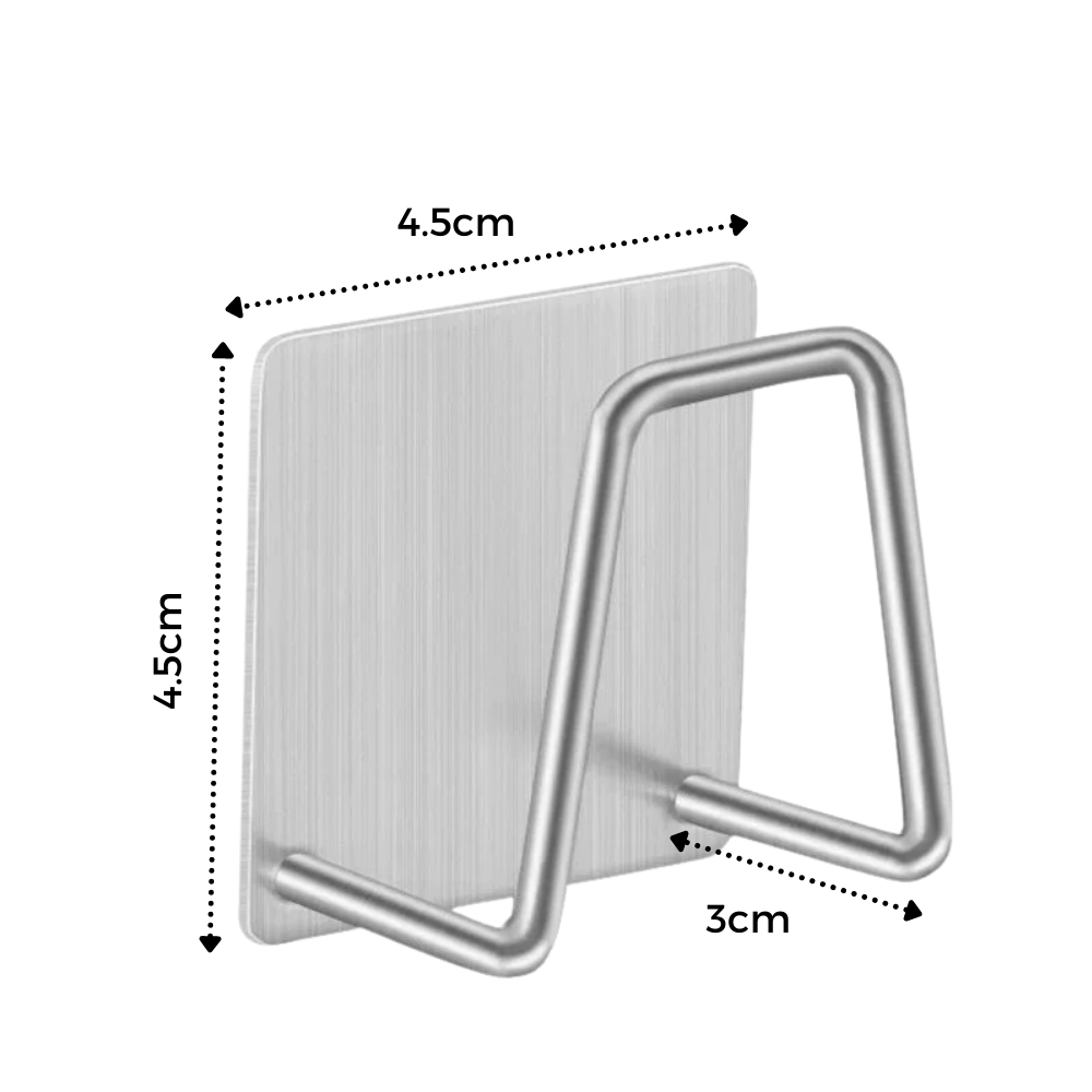 Conjunto de 2 porta-esponjas em aço inoxidável para utensílios de cozinha, da marca Konesky, em superfície de bancada.