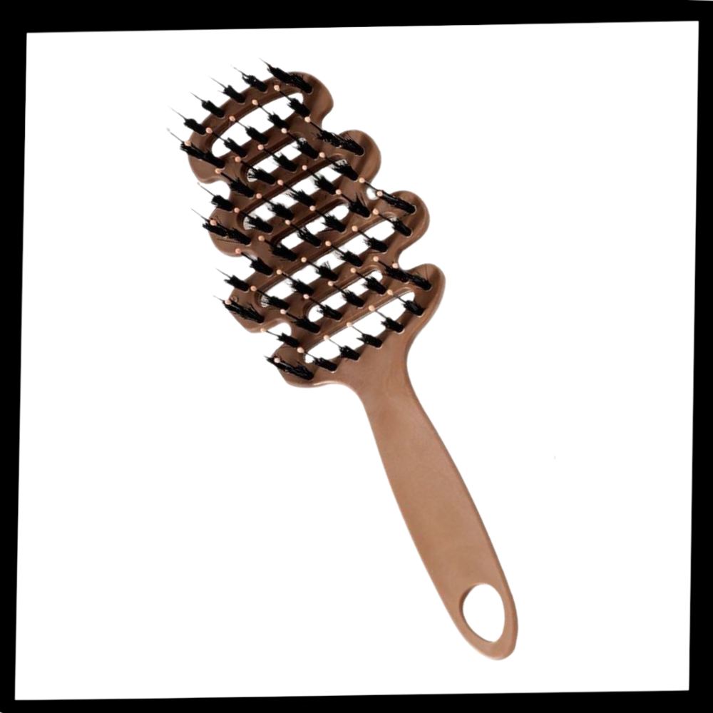 Escova volumizadora de pelos de javali Ktkudy para cuidar dos cabelos, com cerdas naturais para maior volume e brilho.