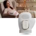 Luva de massagem Kuluzego para relaxamento com compressão térmica, branca, ideal para massagens e bem-estar.