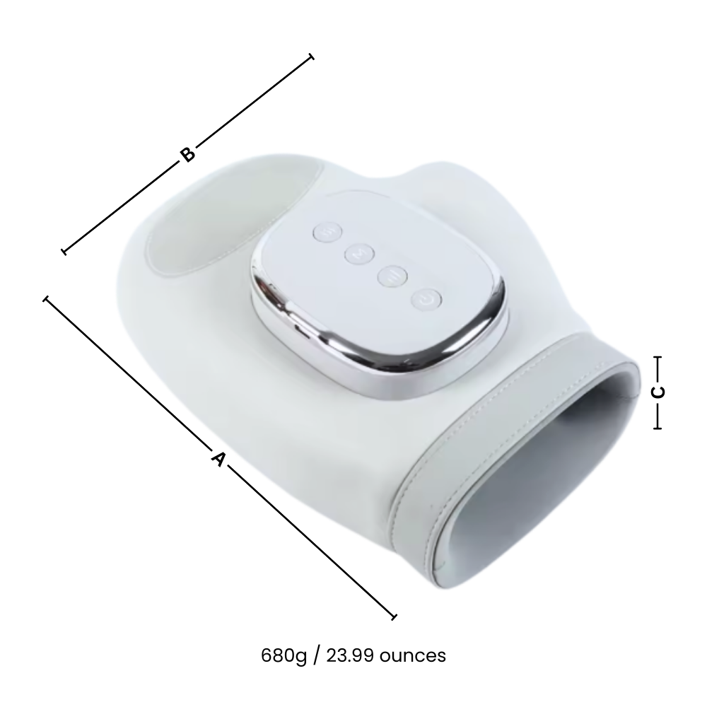 Gant de massage par compression thermique Kuluzego, blanc, pour relaxation et alívio da tensão muscular.