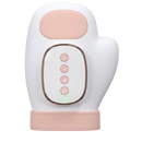 Luva de massagem Kuluzego para relaxamento com compressão térmica, branca, usada para terapia e alívio muscular.