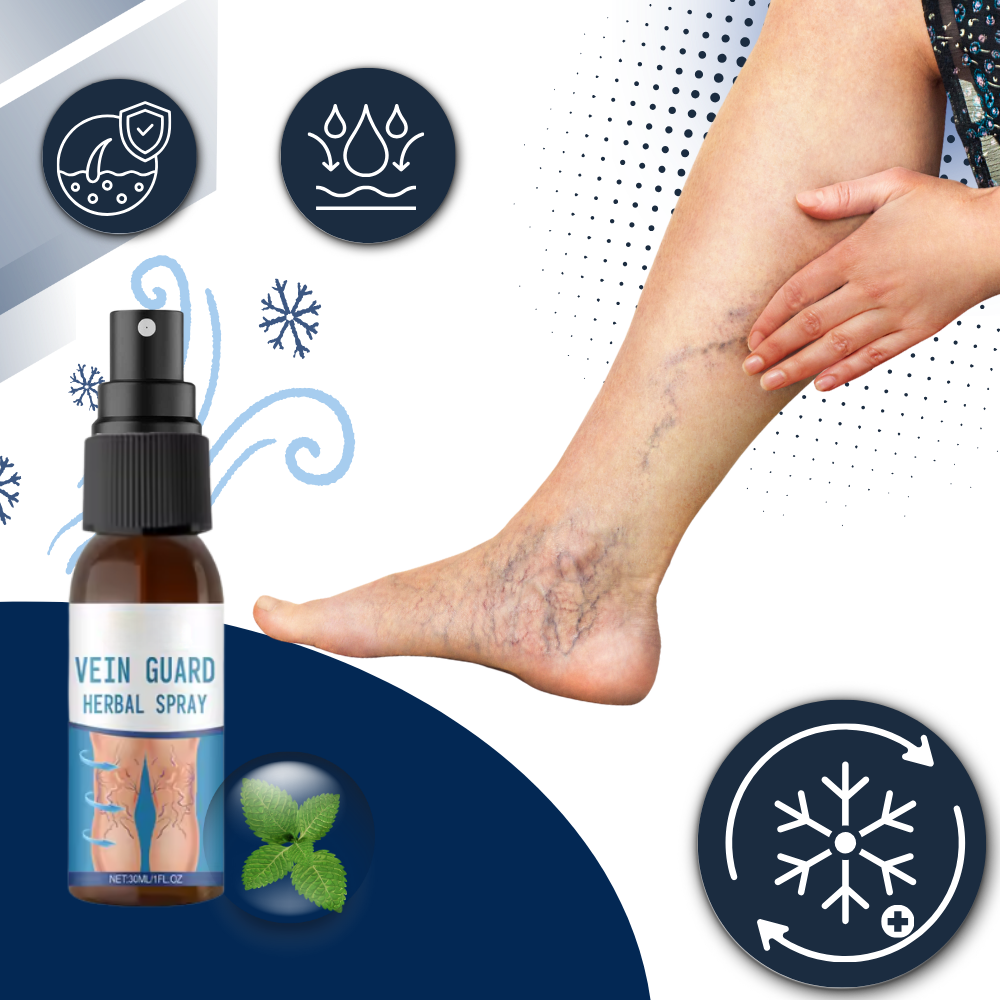 Spray hidratante refrescante para as pernas da marca Kunpeng, com embalagem spray e efeito calmante.