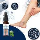 Spray hidratante refrescante para as pernas da marca Kunpeng, com embalagem spray e efeito calmante.
