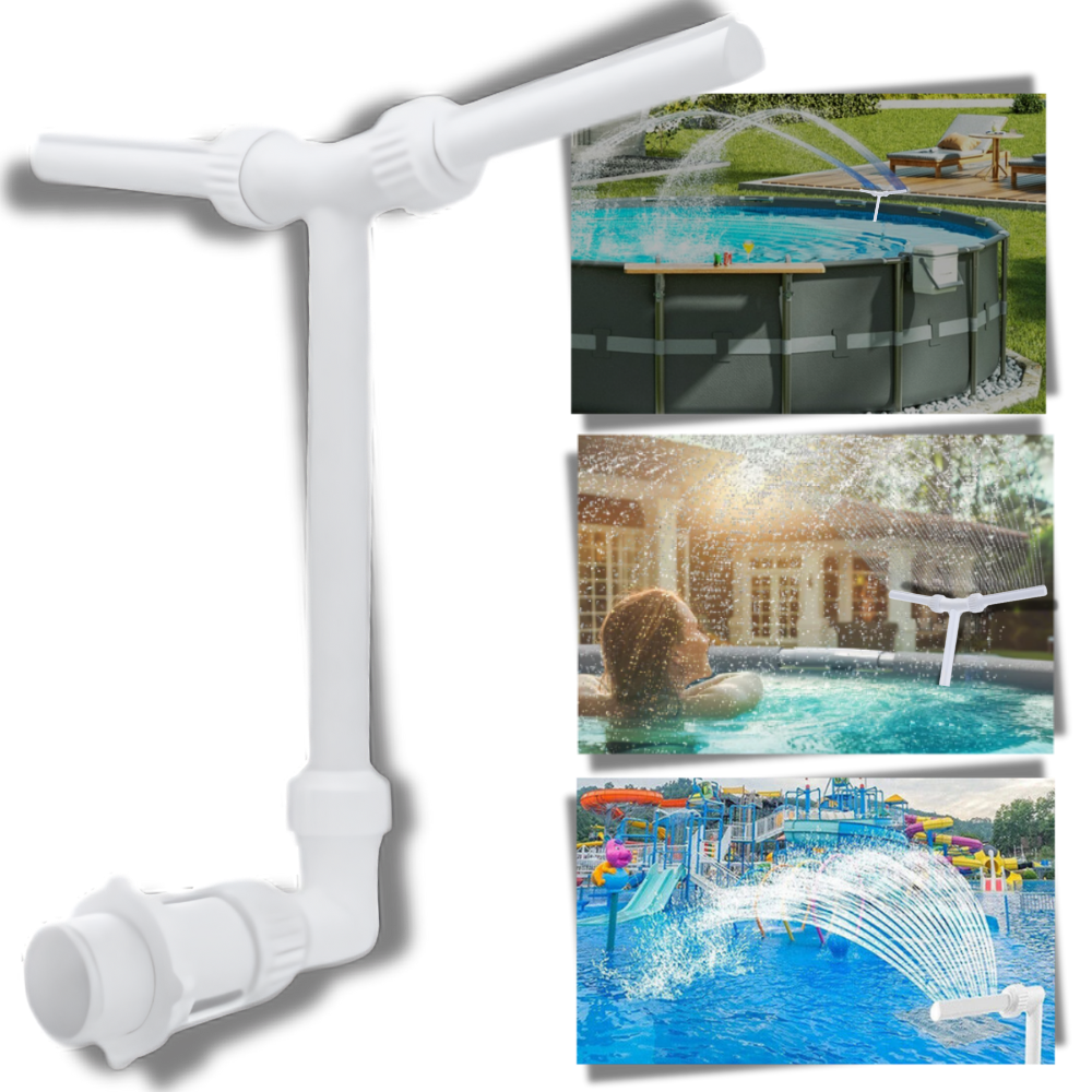 Acessório de fonte e cascata de piscina Kurtrussel, com cabeça de jato de água para piscina ou spa.