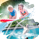 Fonte e cascata para piscina Kurtrussel, acessório de spa com design elegante e acabamento em material resistente.