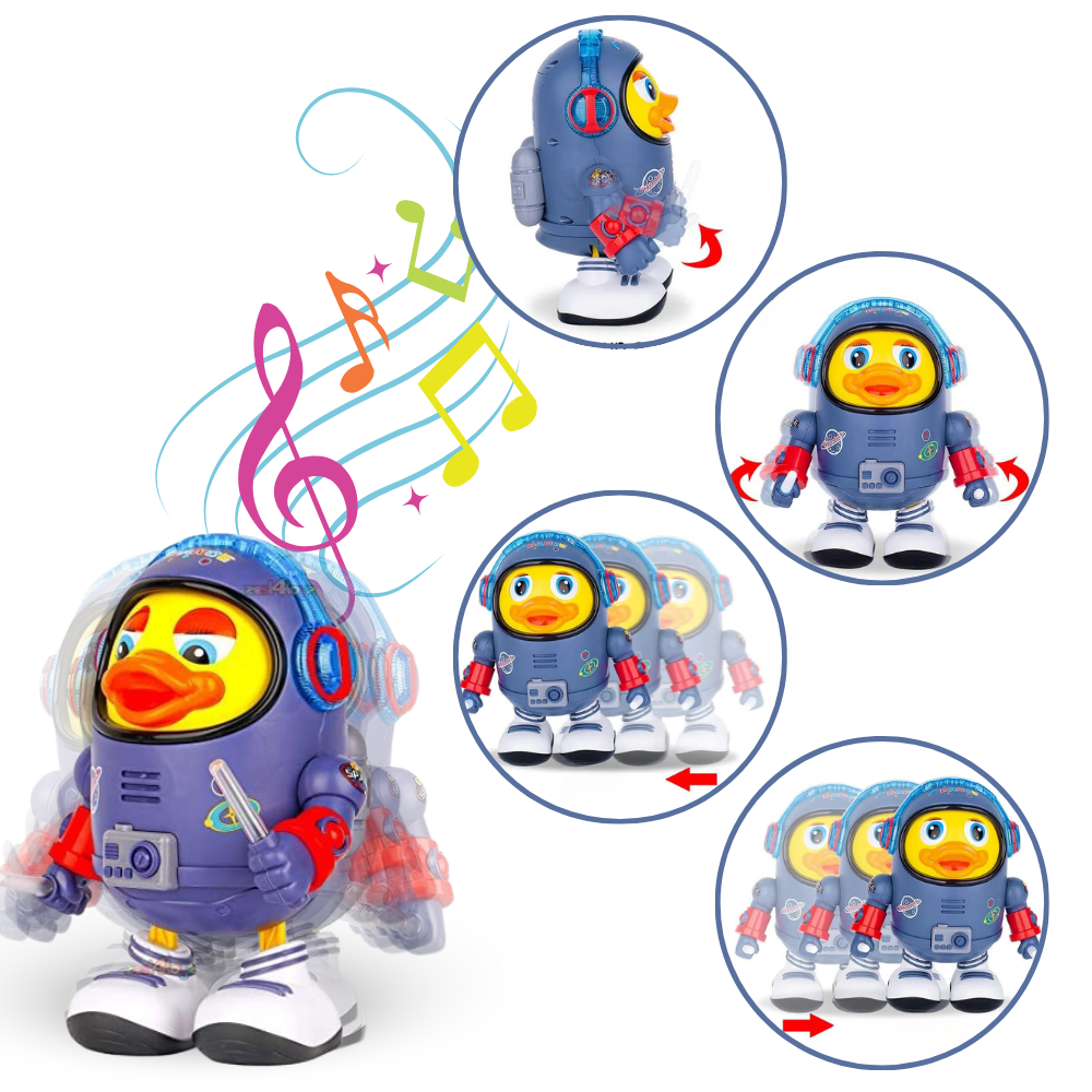 Jouet interactif musical em forma de pato para bebês, brinquedo de estímulo sensorial da marca Kyoffiie.