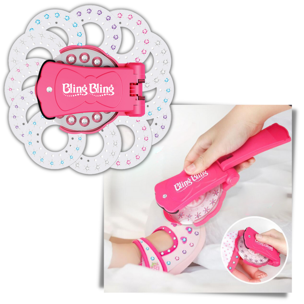 Kit de fixação de diamantes para cabelos e roupas, produto de cuidado capilar da marca Laidan, com acessórios para fixação elegante.