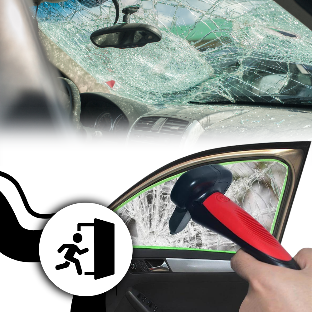 Martelo de emergência Landlord para veículos, ferramenta de segurança automotiva portátil e resistente para emergências.