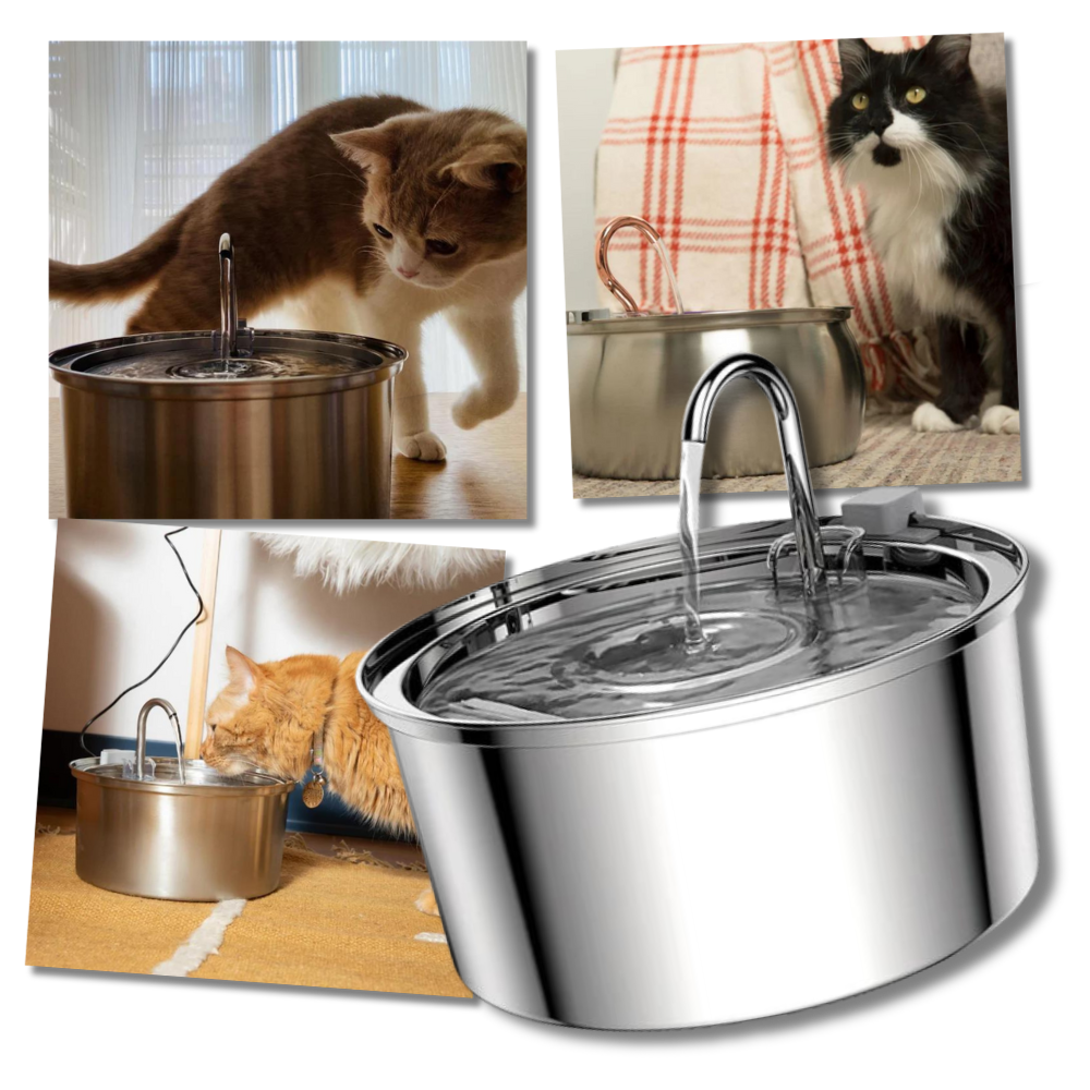 Fonte para gatos de alta capacidade da Houkiper, acessório para animais com fluxo de água contínuo e design moderno.