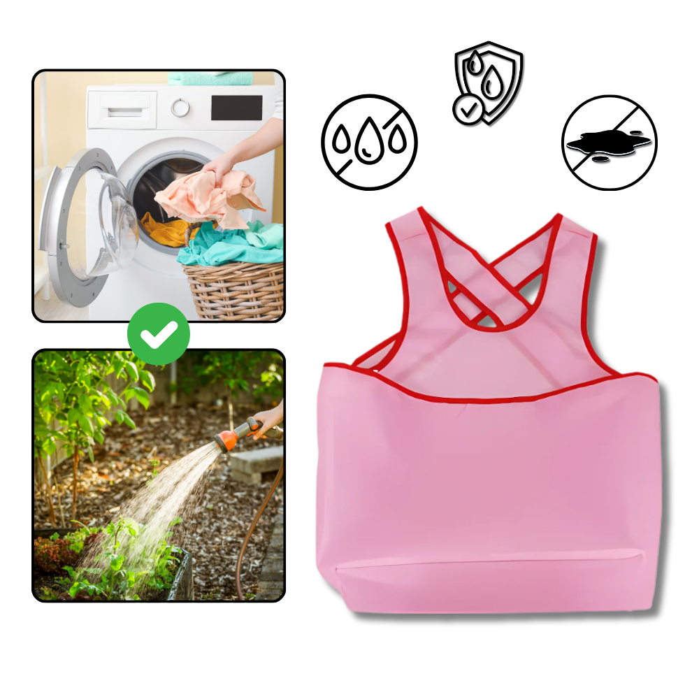 Avental de limpeza impermeável Tongina com bolso grande para utensílios de cozinha, protegendo roupas contra manchas.