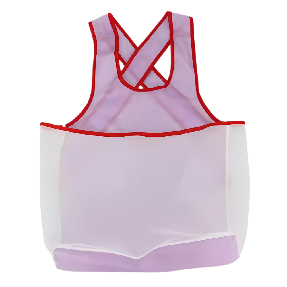 Avental de limpeza impermeável Tongina com bolso grande, ideal para proteção na cozinha ou lavanderia, em branco.
