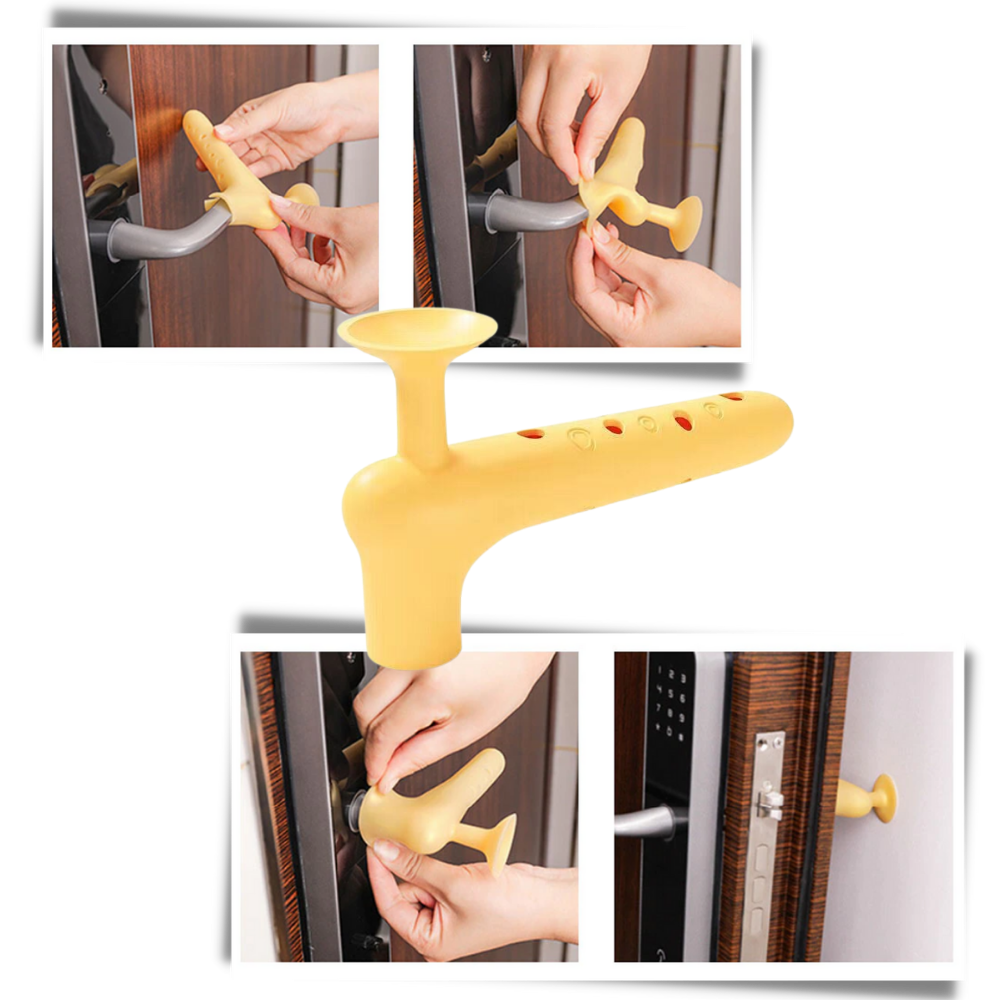 Conjunto de 2 capas de silicone azul para proteção de maçanetas de portas, fabricado pela Lavanan, em estilo de quincaillerie para portas.