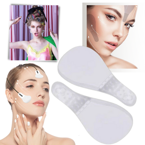 Autocolantes invisíveis da Ldyso para lifting facial, aplicação discreta na pele do rosto, produto de cosméticos.