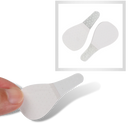 Autocollants invisíveis da Ldyso para lifting facial, com embalagem e aplicação visíveis em fundo branco.