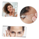 Autocollants invisíveis para lifting facial da marca Ldyso, demonstrando aplicação na pele do rosto.